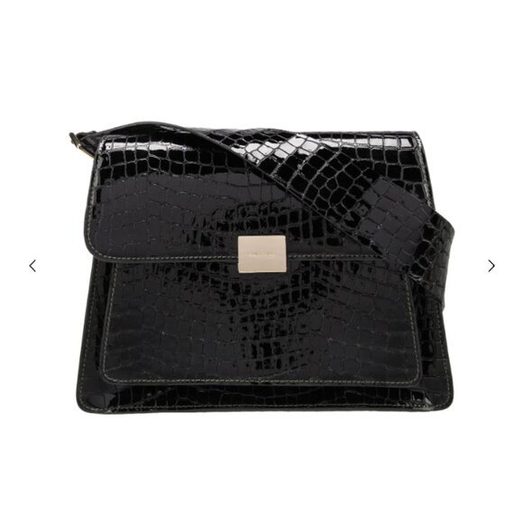 Anine Bing - Felix Black Croc Leather Bag - Picture 1 of 12